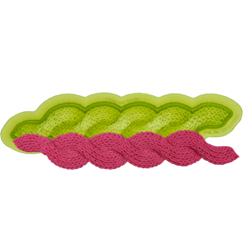 Fondant Knit Border Mold great for creating your own fondant cake border with the braided fabric texture. Cake decorating tool.
