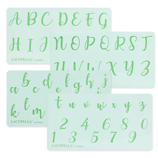 Acrylic Cursive Stencils - Letters & Numbers