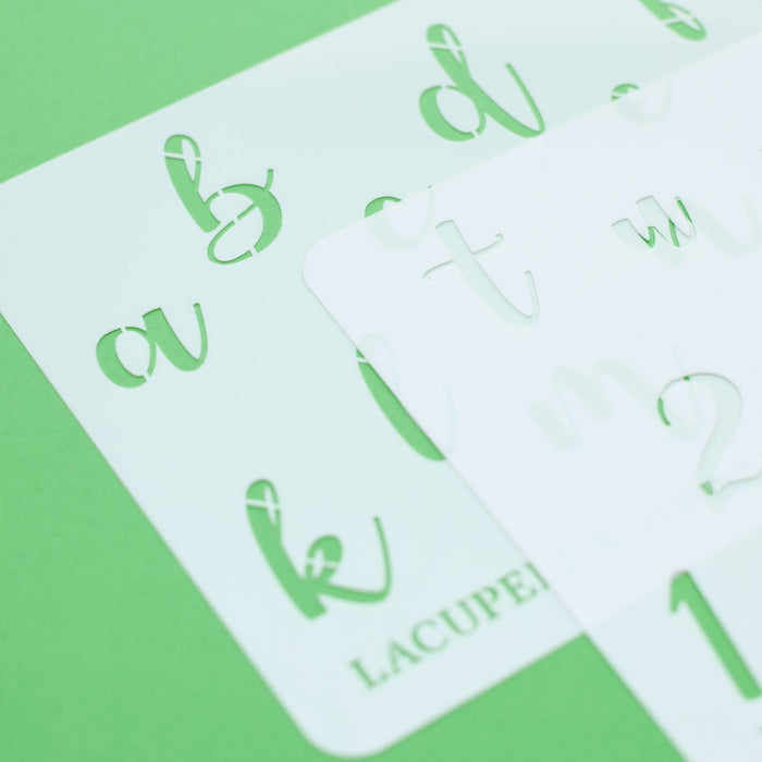 Acrylic Cursive Stencils - Letters & Numbers