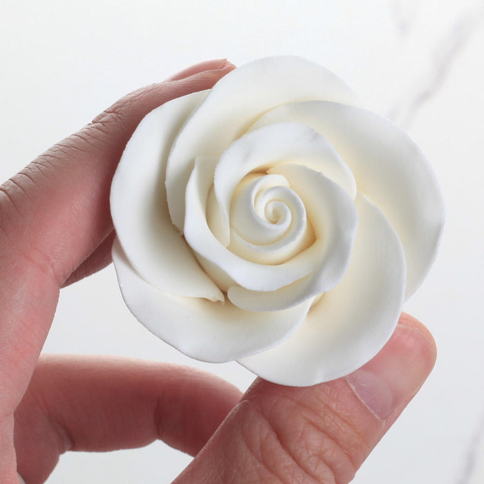 Edible large rose cake decoration for elegant wedding cakes by Caljava