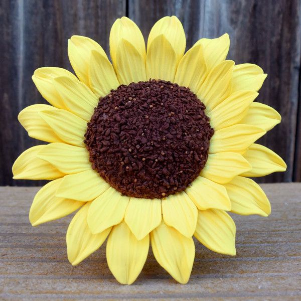 premade large sunflower sugar flower cake toppers for commercial bakeries and cake decorators.