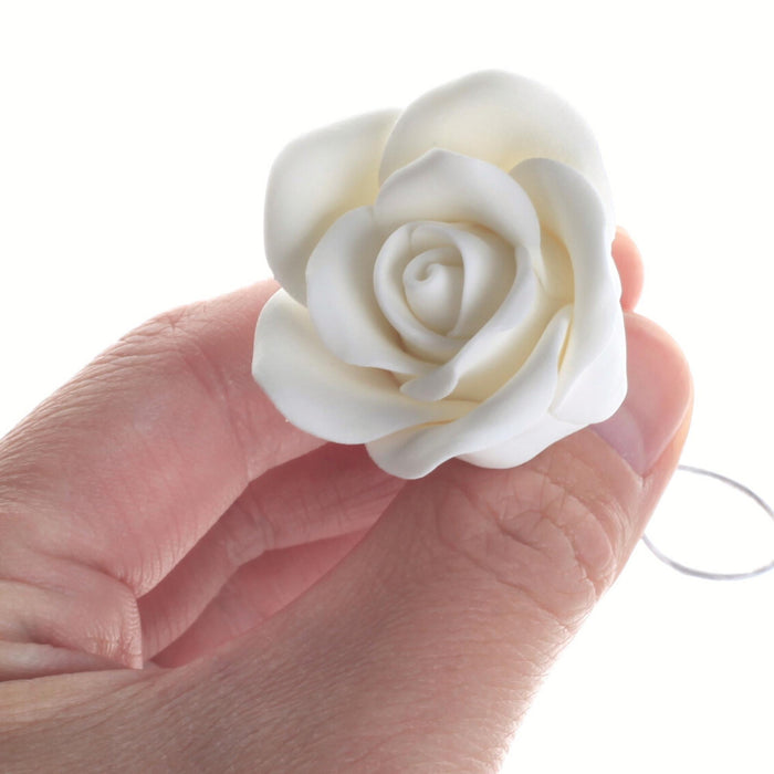 Handcrafted medium gumpaste rose cake topper for elegant cakes by Caljava