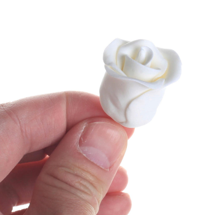 Handcrafted small gumpaste rose for professional cake decorating by Caljava