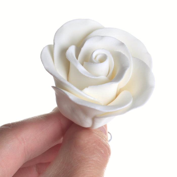 Large gumpaste rose for cake decorating and dessert styling