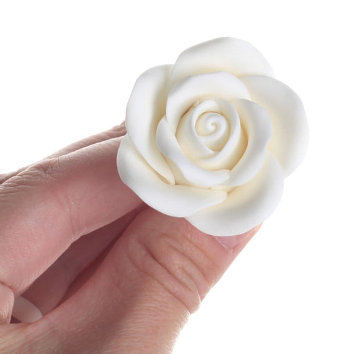 Medium Hope Rose Sugar Flower Ready-to-Use Cake Topper 1.5 inch by Caljava