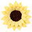 Single handcrafted 3-inch medium sunflower gumpaste sugar flower cake decoration with realistic yellow petals and textured dark center.