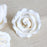 Assorted sizes of white English rose sugar flowers including 2-inch, 3-inch, and 4-inch gumpaste toppers