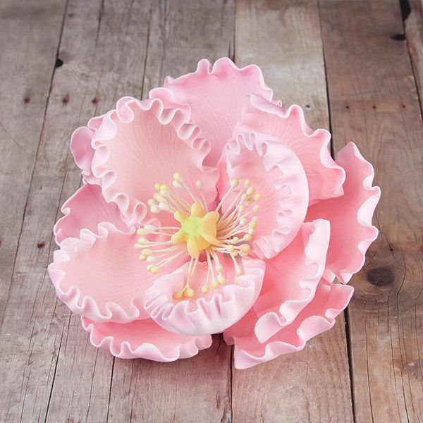Pink Gumpaste Large Peony sugarflower cake toppers perfect for cake decorating rolled fondant wedding cakes and birthday cakes.  Wholesale cake supply & sugarflowers.