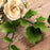 Pre-made green rose leaves spray designed to improve bakery kitchen efficiency and reduce cake assembly time