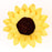 view of pre-wired medium sunflower gumpaste flower showing bendable wired stem for easy positioning on tiered cakes.