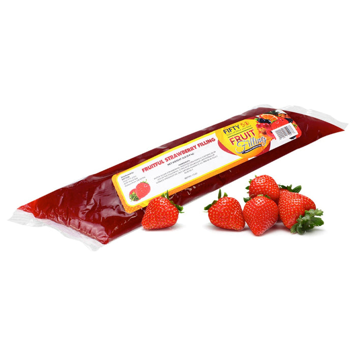 Professional strawberry fruit filling for pies, cakes, and bakery pie production.