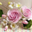Pink Gumpaste Dog Rose Sugarflower Spray Cake Decoration perfect for cake decorating rolled fondant wedding cakes, buttercream birthday cakes, & cupcakes.  Wholesale cake decorations & cake decorating supply. Small Dog Rose Sprays - Pink