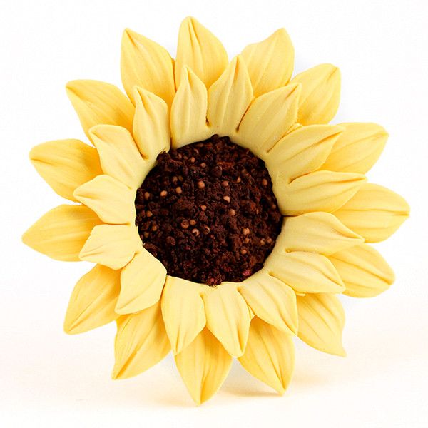 Medium Sunflowers are gumpaste sugarflower cake decorations perfect as cake toppers for cake decorating fondant cakes and wedding cakes. Caljava wholesale cake supply.