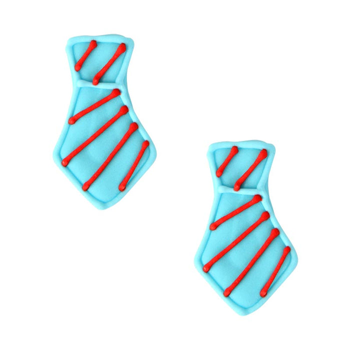 Blue Neck Tie w/ Stripes Royal Icing Decorations (Bulk)